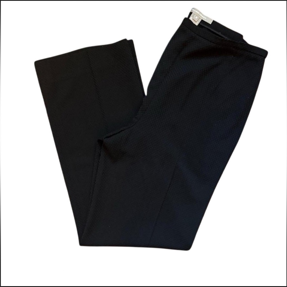 Ellen Tracy Women’s Black Textured Chic Straight Leg Work Trousers — Size 8 - Picture 5 of 6